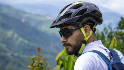 Biker in the mountains